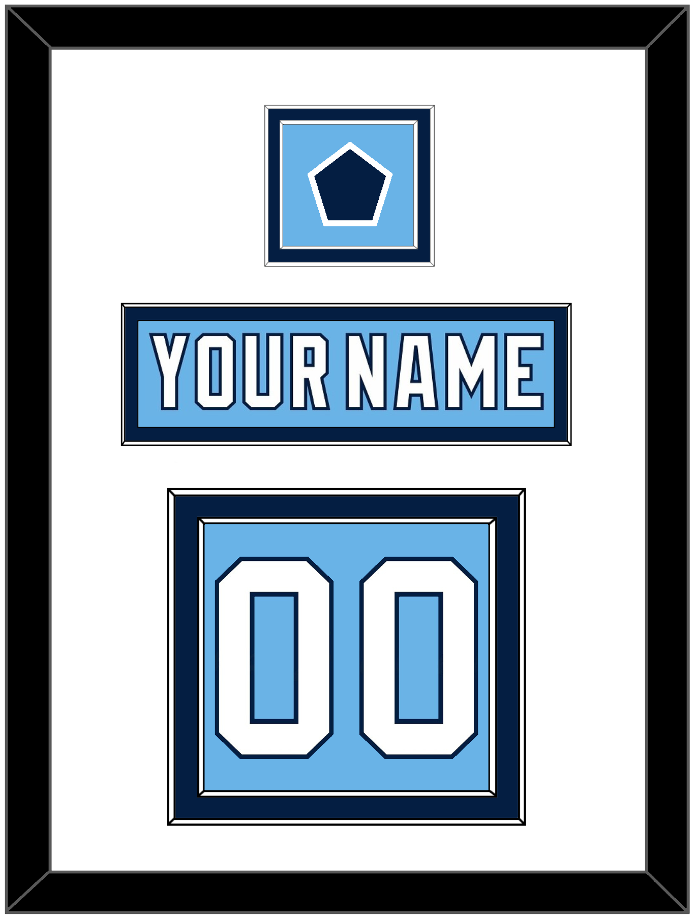 Pittsburgh Nameplate & Number (Back) With Jersey Patch - 2008 Winter Classic Powder Blue - Signature Tier 1