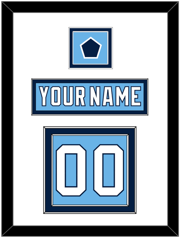 Pittsburgh Nameplate & Number (Back) With Jersey Patch - 2008 Winter Classic Powder Blue - Double Mat 1