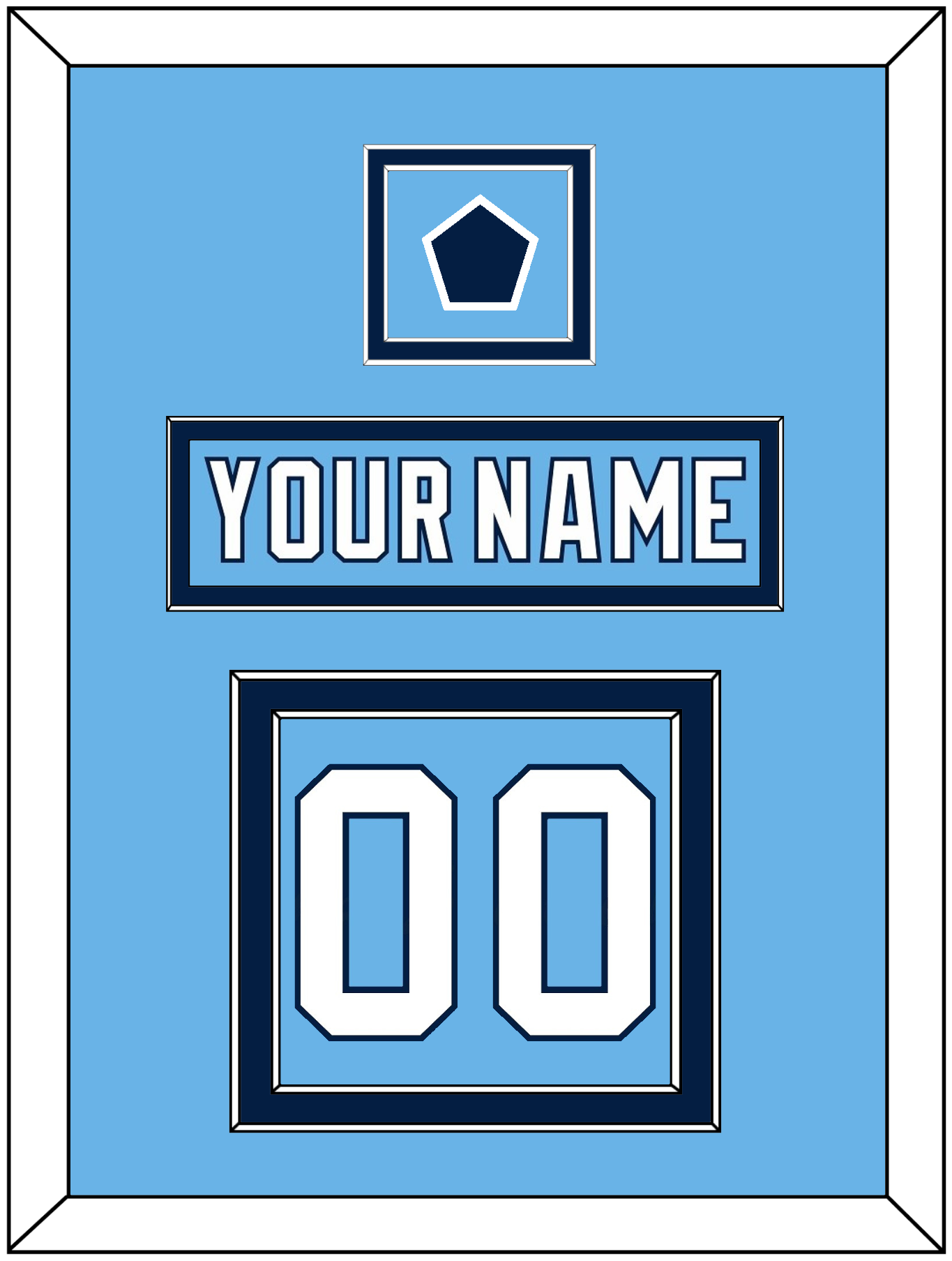 Pittsburgh Nameplate & Number (Back) With Jersey Patch - 2008 Winter Classic Powder Blue - Signature Tier 2