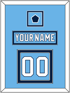 Pittsburgh Nameplate & Number (Back) With Jersey Patch - 2008 Winter Classic Powder Blue - Double Mat 2