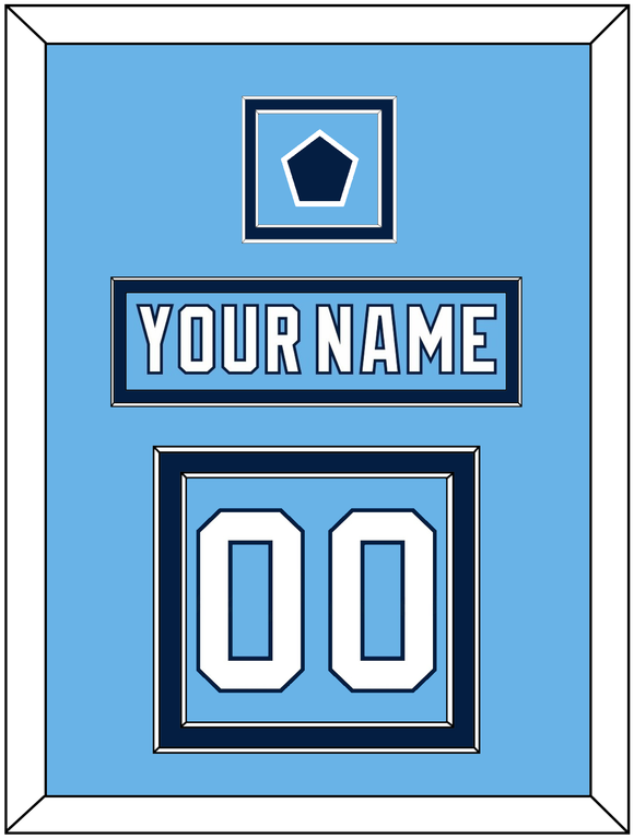 Pittsburgh Nameplate & Number (Back) With Jersey Patch - 2008 Winter Classic Powder Blue - Double Mat 2