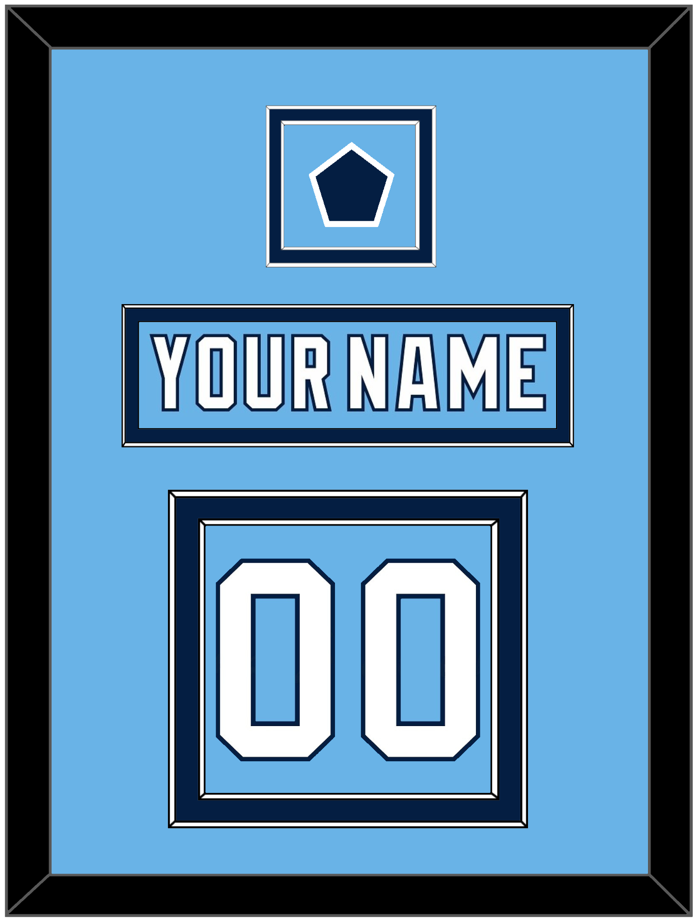 Pittsburgh Nameplate & Number (Back) With Jersey Patch - 2008 Winter Classic Powder Blue - Signature Tier 2