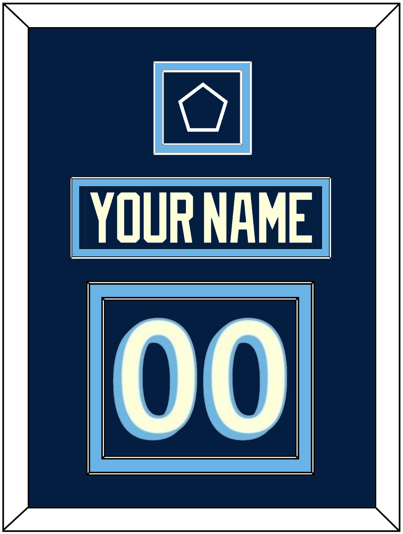 Pittsburgh Nameplate & Number (Back) With Jersey Patch - 2011 Winter Classic Navy Blue - Signature Tier 2