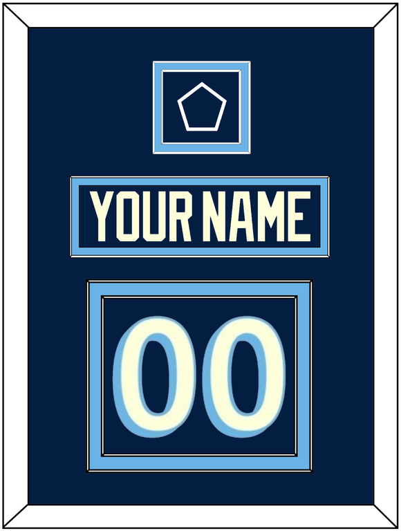 Pittsburgh Nameplate & Number (Back) With Jersey Patch - 2011 Winter Classic Navy Blue - Double Mat 2