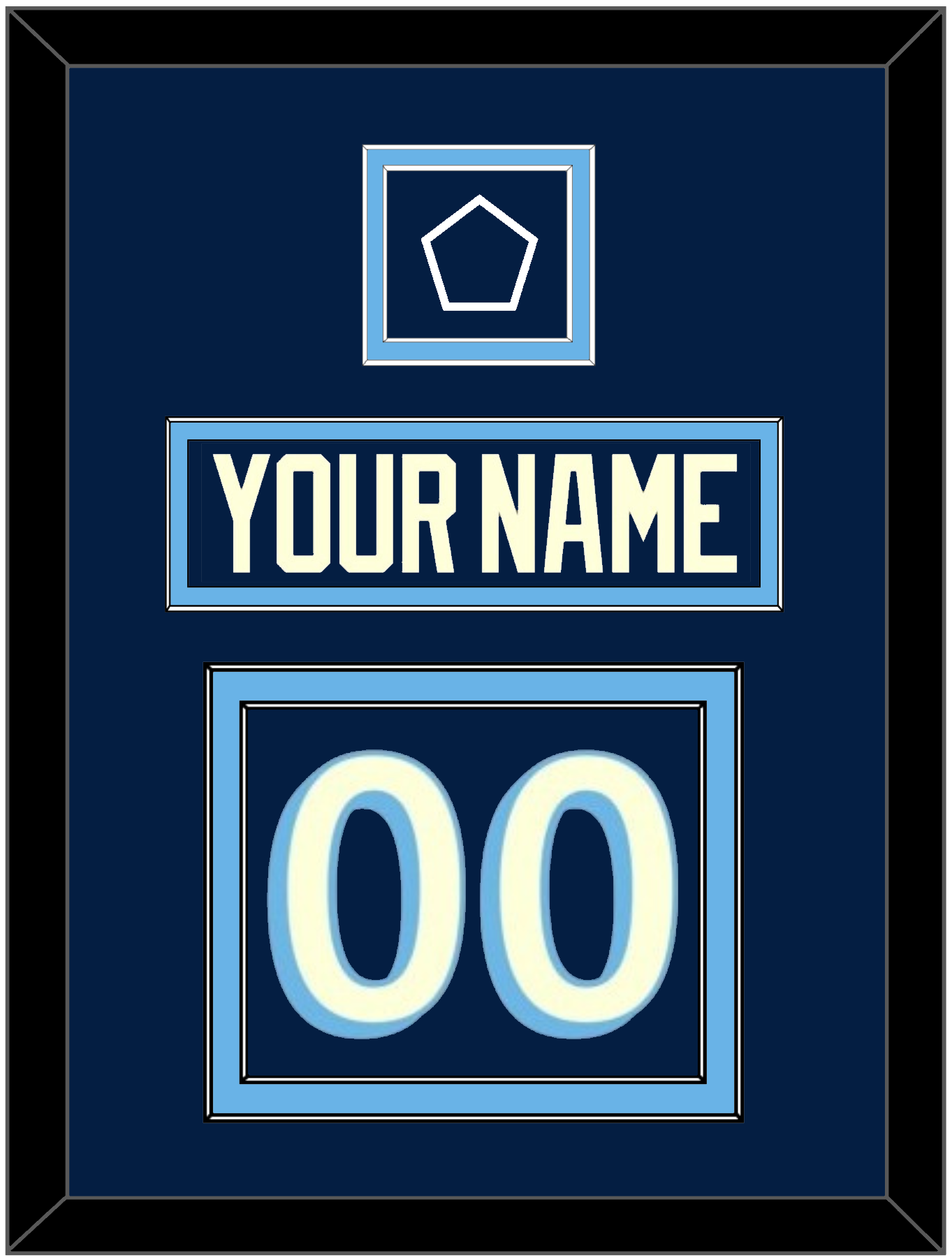 Pittsburgh Nameplate & Number (Back) With Jersey Patch - 2011 Winter Classic Navy Blue - Signature Tier 2