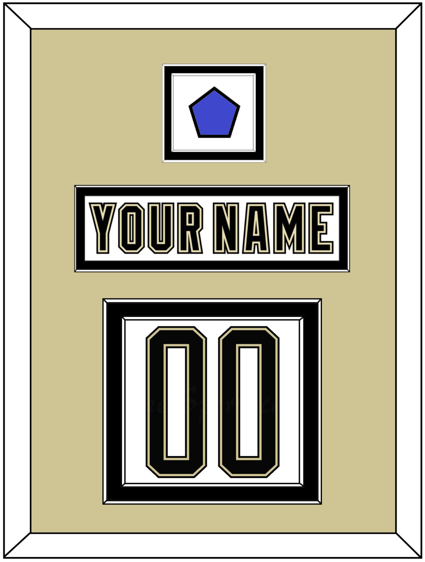 Pittsburgh Nameplate & Number (Back) With Jersey Patch - 2014 Stadium Series White - Signature Tier 2