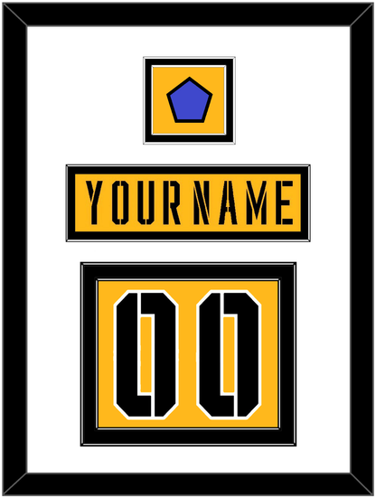 Pittsburgh Nameplate & Number (Back) With Jersey Patch - 2017 Stadium Series Gold - Signature Tier 1