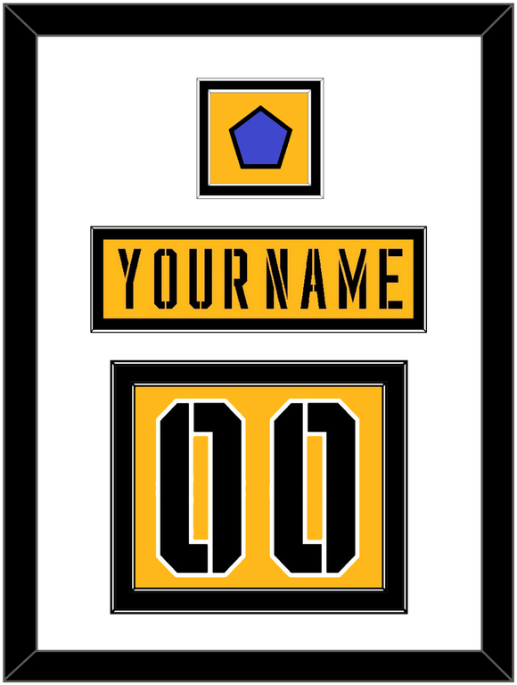 Pittsburgh Nameplate & Number (Back) With Jersey Patch - 2017 Stadium Series Gold - Double Mat 1