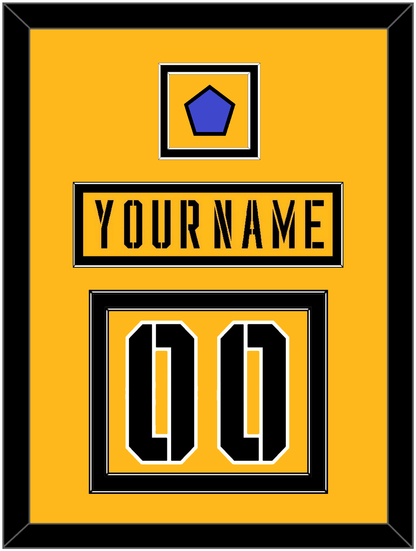 Pittsburgh Nameplate & Number (Back) With Jersey Patch - 2017 Stadium Series Gold - Signature Tier 2