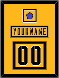 Pittsburgh Nameplate & Number (Back) With Jersey Patch - 2017 Stadium Series Gold - Double Mat 2