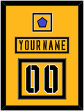 Pittsburgh Nameplate & Number (Back) With Jersey Patch - 2017 Stadium Series Gold - Double Mat 2