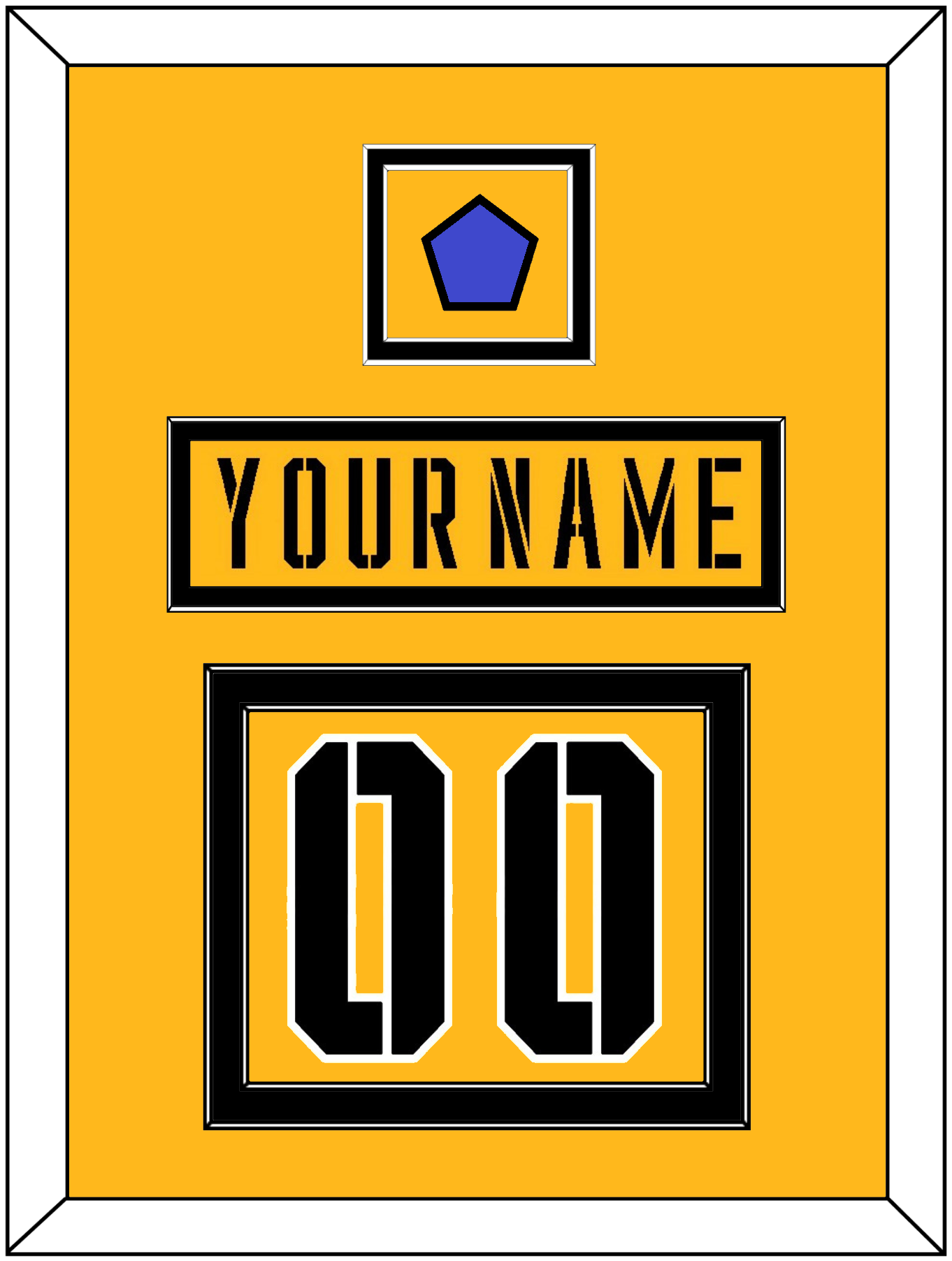 Pittsburgh Nameplate & Number (Back) With Jersey Patch - 2017 Stadium Series Gold - Signature Tier 2