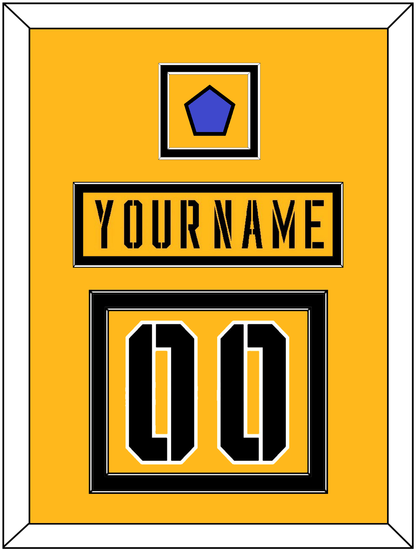 Pittsburgh Nameplate & Number (Back) With Jersey Patch - 2017 Stadium Series Gold - Signature Tier 2