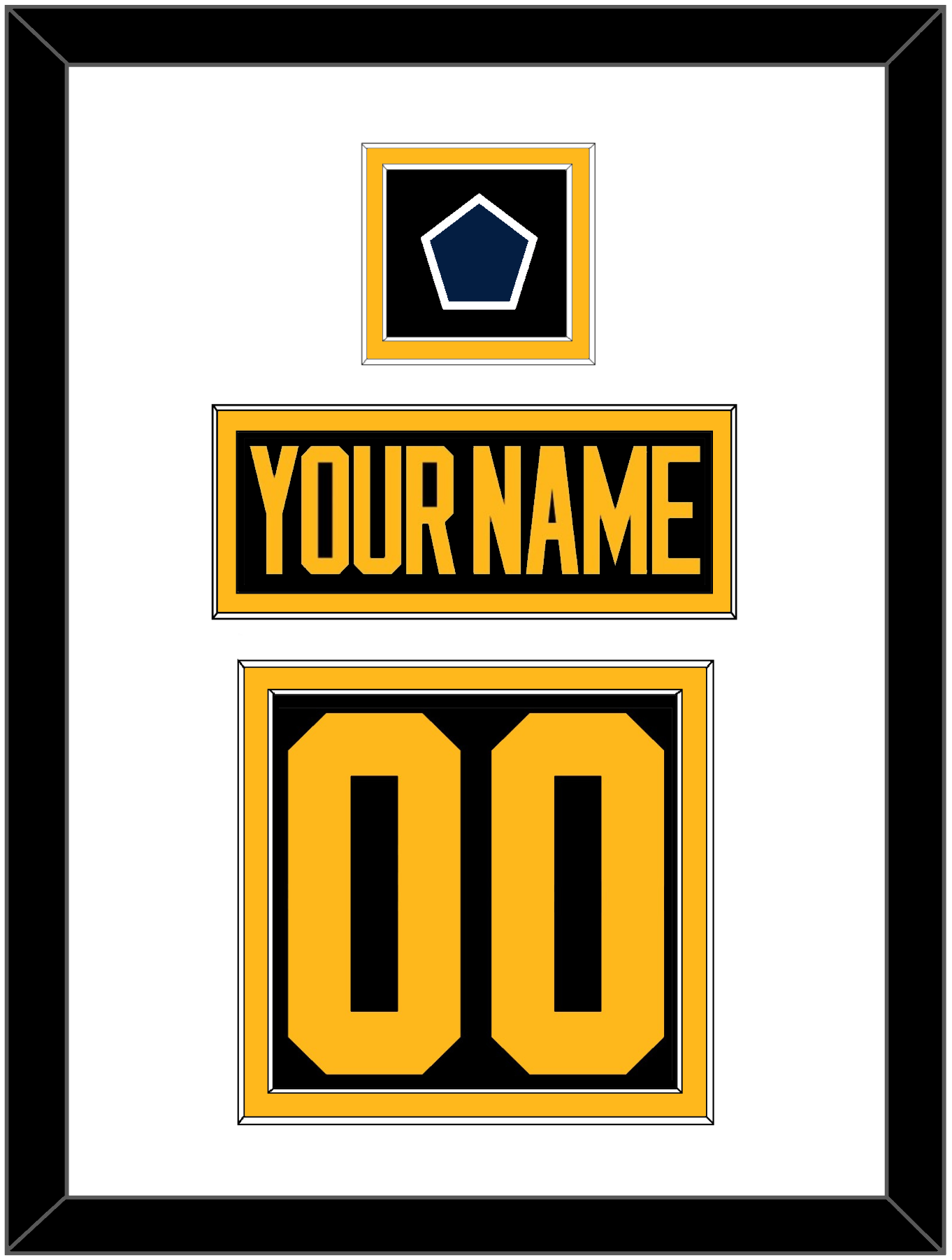 Pittsburgh Nameplate & Number (Back) With Jersey Patch - 2019 Stadium Series Black - Signature Tier 1
