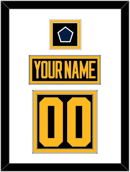 Pittsburgh Nameplate & Number (Back) With Jersey Patch - 2019 Stadium Series Black - Signature Tier 1