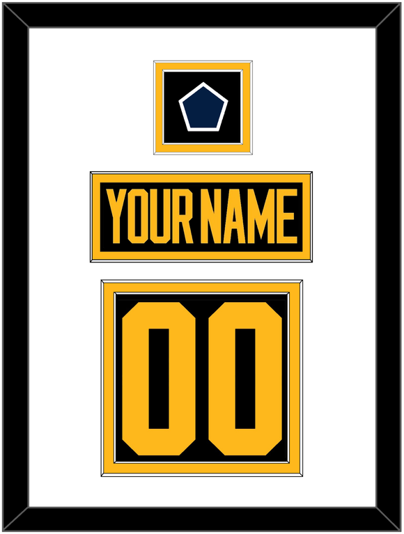 Pittsburgh Nameplate & Number (Back) With Jersey Patch - 2019 Stadium Series Black - Double Mat 1