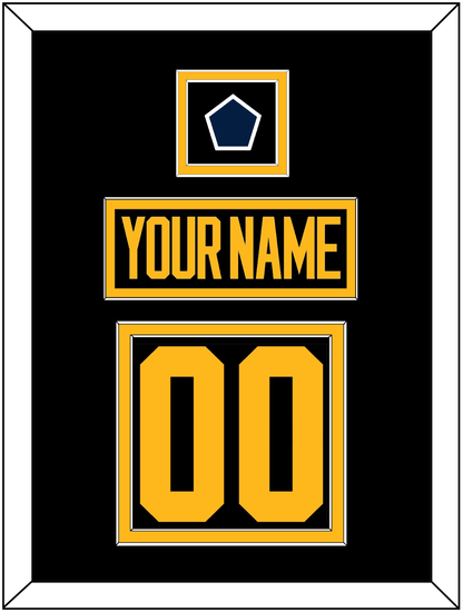 Pittsburgh Nameplate & Number (Back) With Jersey Patch - 2019 Stadium Series Black - Signature Tier 2