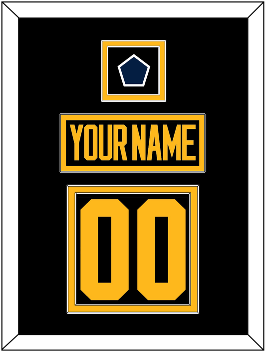 Pittsburgh Nameplate & Number (Back) With Jersey Patch - 2019 Stadium Series Black - Signature Tier 2