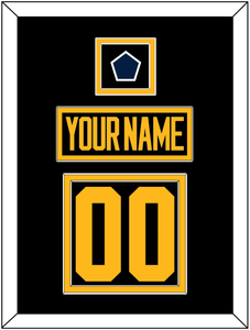 Pittsburgh Nameplate & Number (Back) With Jersey Patch - 2019 Stadium Series Black - Double Mat 2