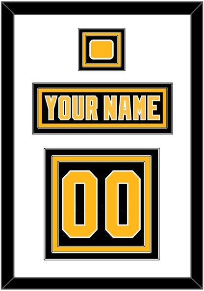 Pittsburgh Nameplate, Number (Back) & Logo Patch - Road Black (1992-1997) - Premier Tier 1