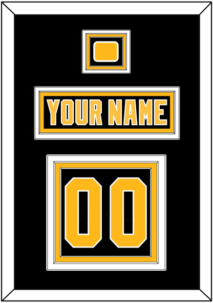 Pittsburgh Nameplate, Number (Back) & Logo Patch - Road Black (1992-1997) - Premier Tier 2
