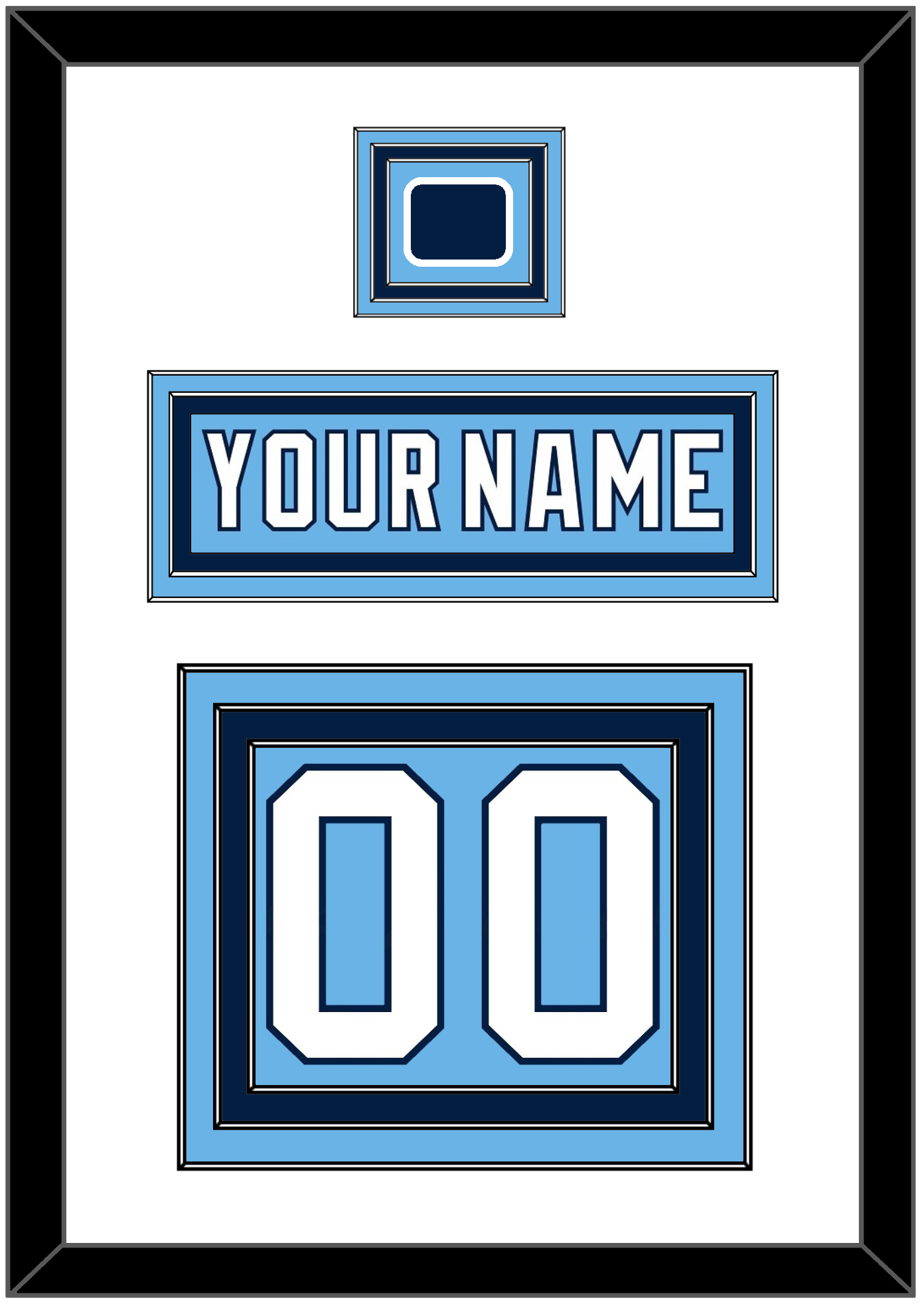 Pittsburgh Nameplate & Number (Back) With Jersey Patch - 2008 Winter Classic Powder Blue - Premier Tier 1
