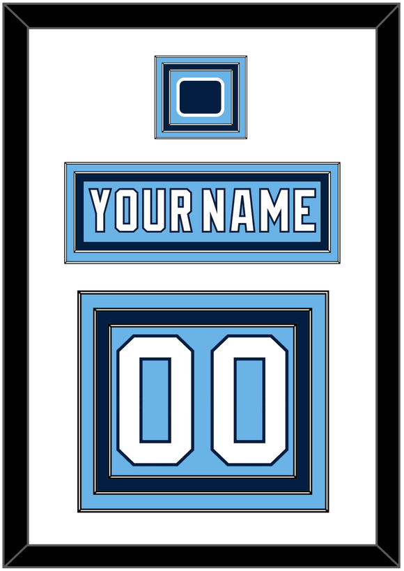 Pittsburgh Nameplate & Number (Back) With Jersey Patch - 2008 Winter Classic Powder Blue - Triple Mat 1