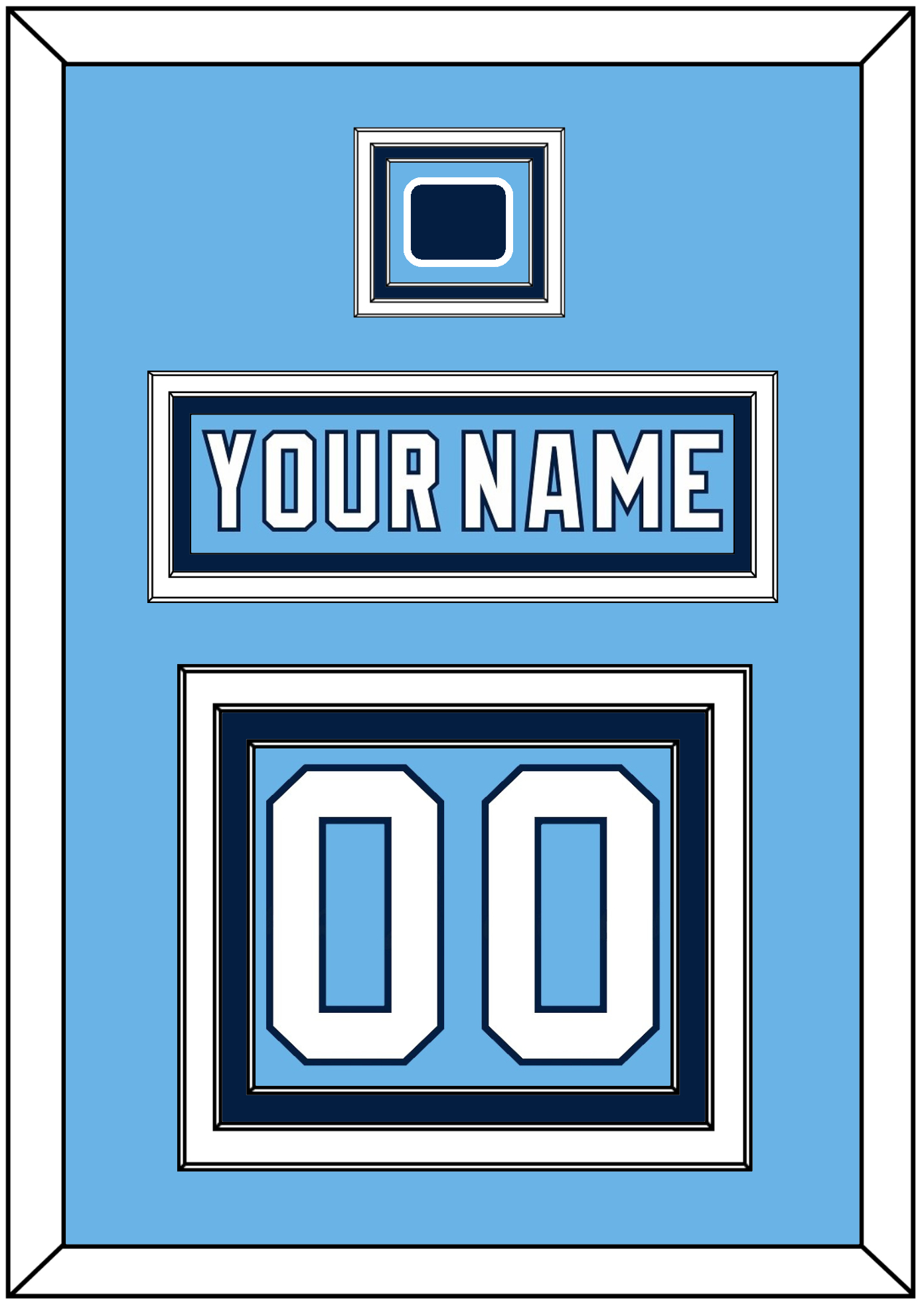 Pittsburgh Nameplate & Number (Back) With Jersey Patch - 2008 Winter Classic Powder Blue - Premier Tier 2