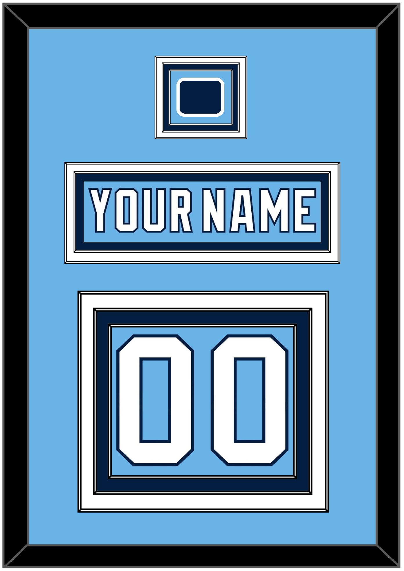 Pittsburgh Nameplate & Number (Back) With Jersey Patch - 2008 Winter Classic Powder Blue - Premier Tier 2