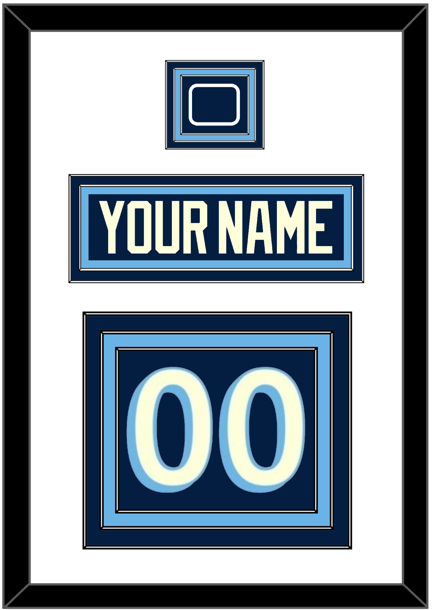 Pittsburgh Nameplate & Number (Back) With Jersey Patch - 2011 Winter Classic Navy Blue - Premier Tier 1