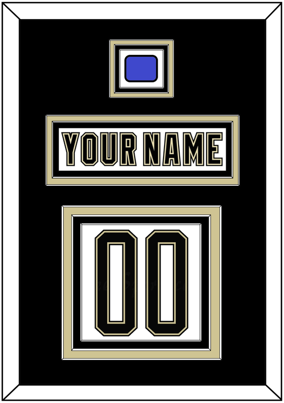 Pittsburgh Nameplate & Number (Back) With Jersey Patch - 2014 Stadium Series White - Triple Mat 3