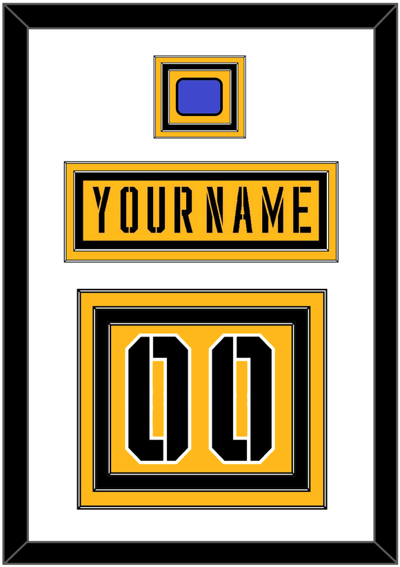 Pittsburgh Nameplate & Number (Back) With Jersey Patch - 2017 Stadium Series Gold - Triple Mat 1