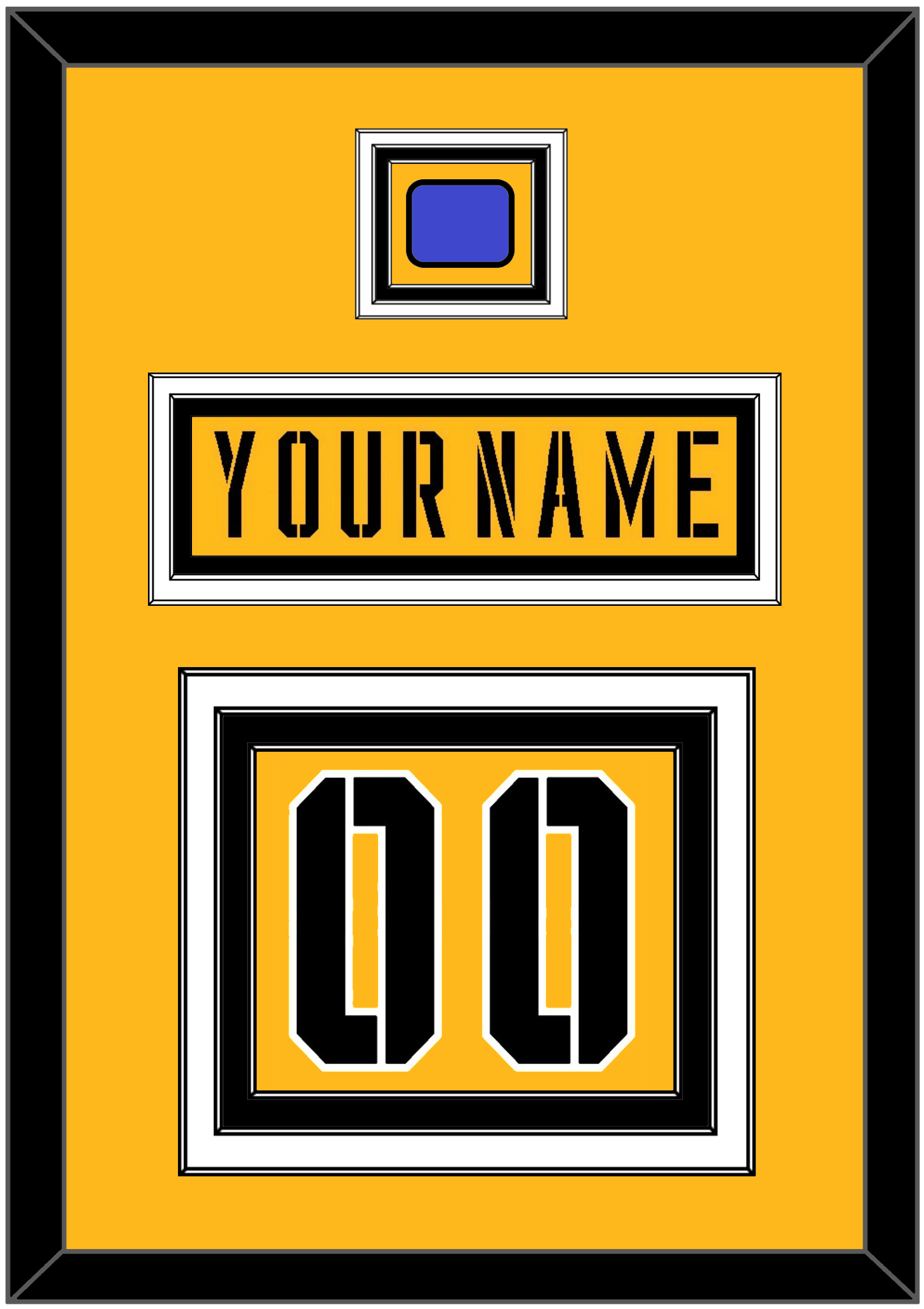 Pittsburgh Nameplate & Number (Back) With Jersey Patch - 2017 Stadium Series Gold - Premier Tier 2