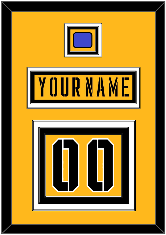 Pittsburgh Nameplate & Number (Back) With Jersey Patch - 2017 Stadium Series Gold - Triple Mat 2