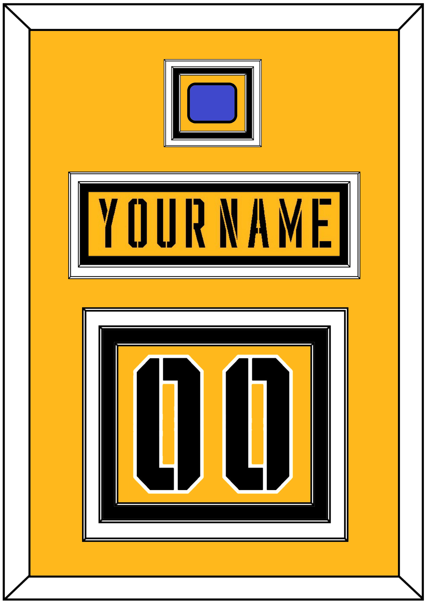 Pittsburgh Nameplate & Number (Back) With Jersey Patch - 2017 Stadium Series Gold - Premier Tier 2