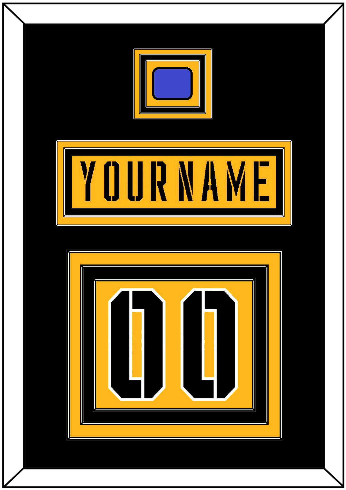 Pittsburgh Nameplate & Number (Back) With Jersey Patch - 2017 Stadium Series Gold - Premier Tier 3