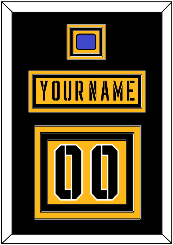 Pittsburgh Nameplate & Number (Back) With Jersey Patch - 2017 Stadium Series Gold - Triple Mat 3