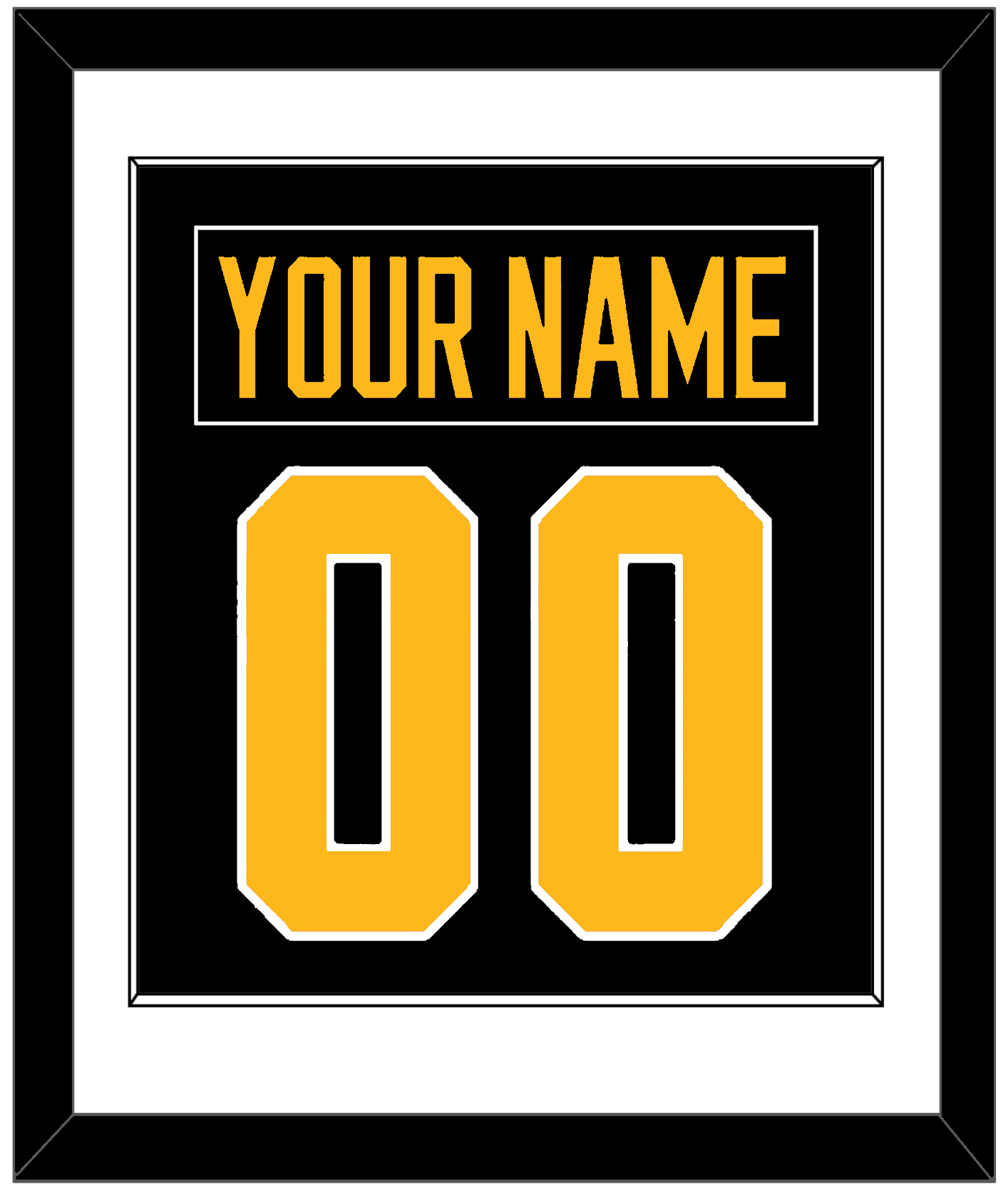 Pittsburgh Nameplate & Number (Back) Combined - Road Black (1988-1992) - Essential Tier 1