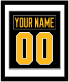 Pittsburgh Nameplate & Number (Back) Combined - Road Black (1988-1992) - Single Mat 1