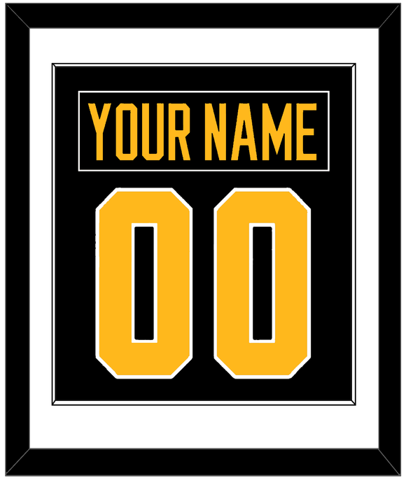 Pittsburgh Nameplate & Number (Back) Combined - Home Black - Single Mat 1