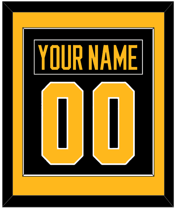 Pittsburgh Nameplate & Number (Back) Combined - Road Black (1988-1992) - Single Mat 2