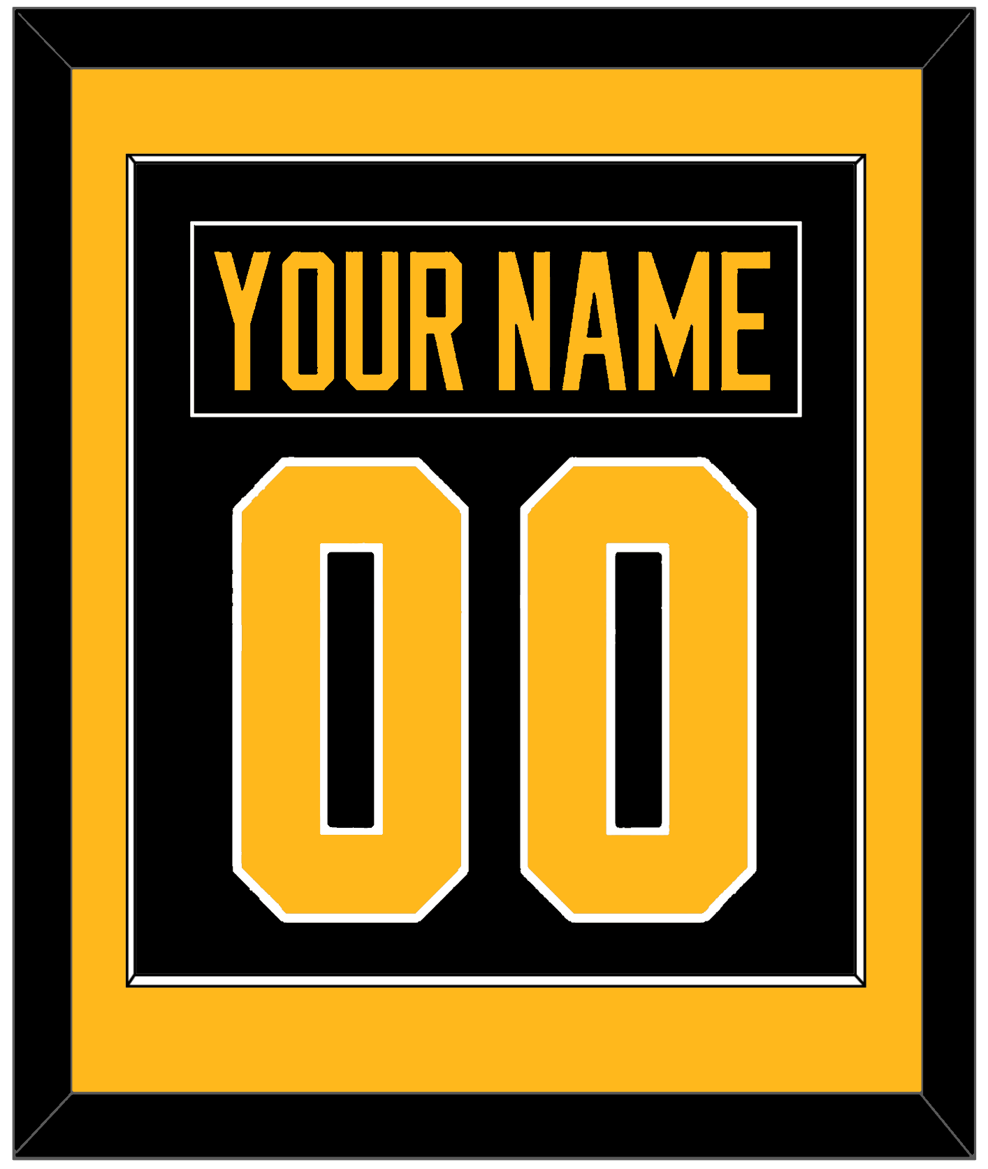 Pittsburgh Nameplate & Number (Back) Combined - Home Black - Essential Tier 2
