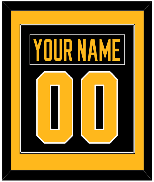 Pittsburgh Nameplate & Number (Back) Combined - Home Black - Essential Tier 2
