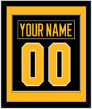 Pittsburgh Nameplate & Number (Back) Combined - Road Black (1988-1992) - Single Mat 2