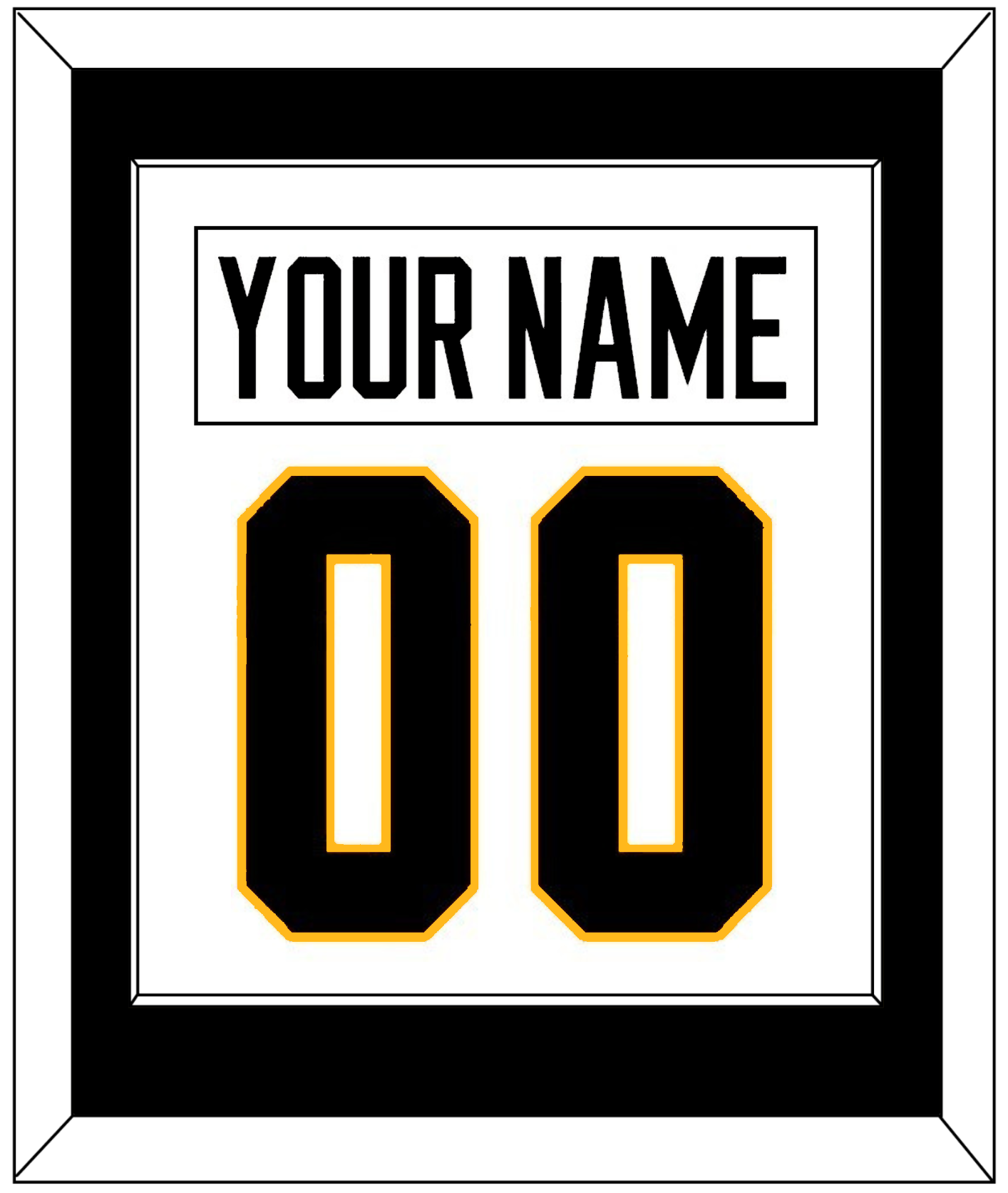 Pittsburgh Nameplate & Number (Back) Combined - Road White - Essential Tier 1