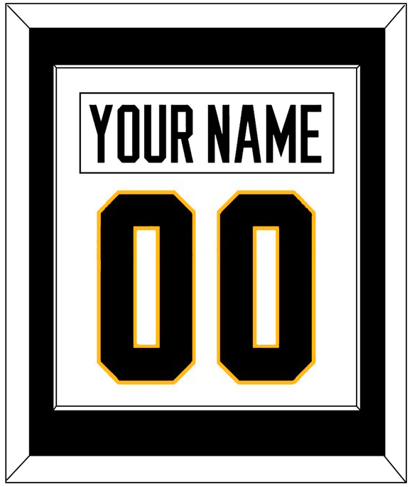 Pittsburgh Nameplate & Number (Back) Combined - Home White (1988-1992) - Single Mat 1