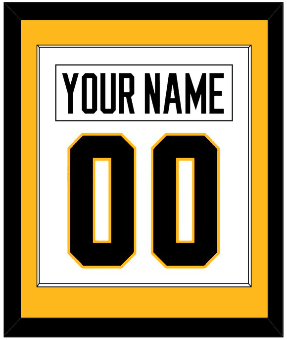 Pittsburgh Nameplate & Number (Back) Combined - Road White - Single Mat 2