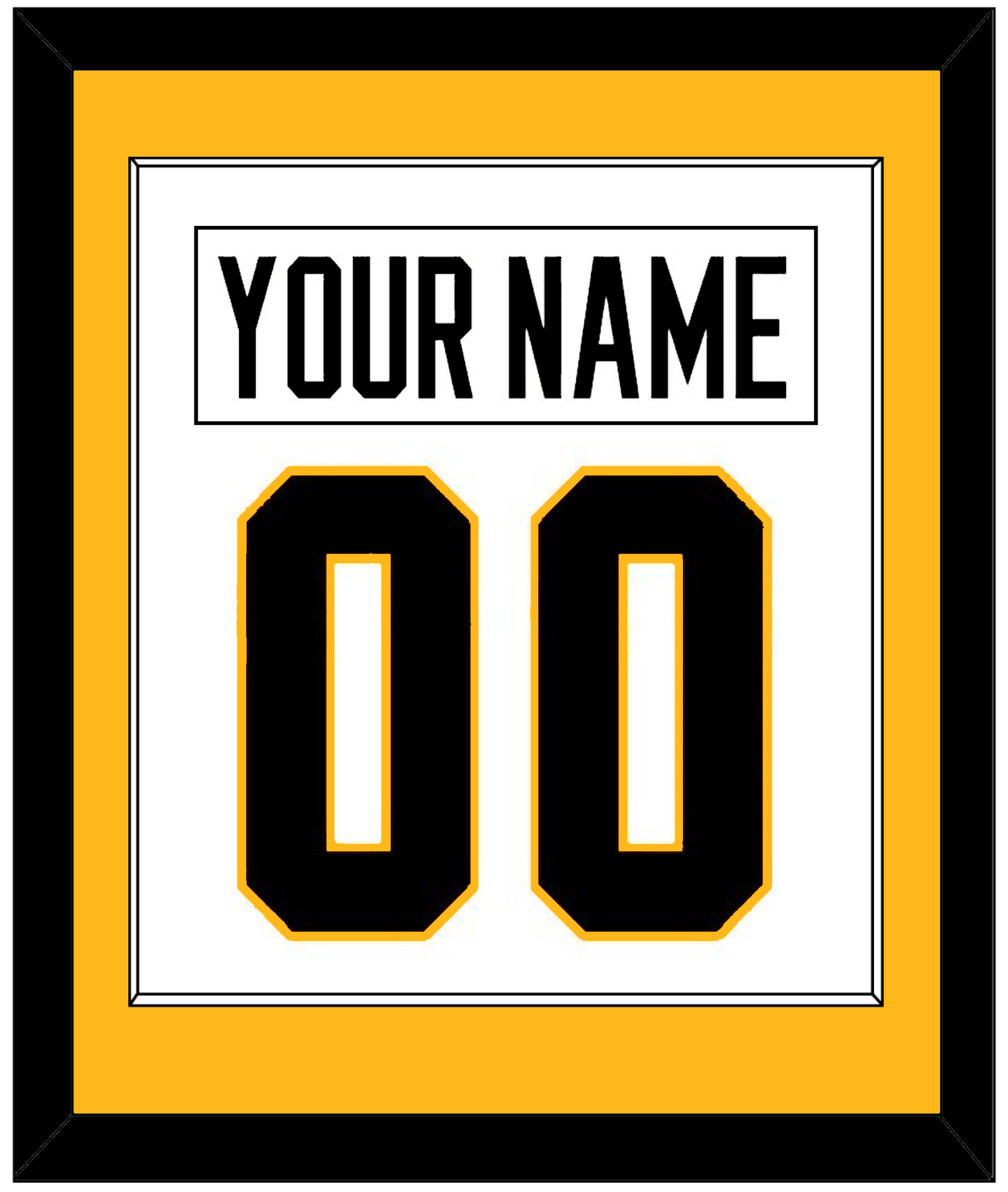 Pittsburgh Nameplate & Number (Back) Combined - Home White (1988-1992) - Essential Tier 2