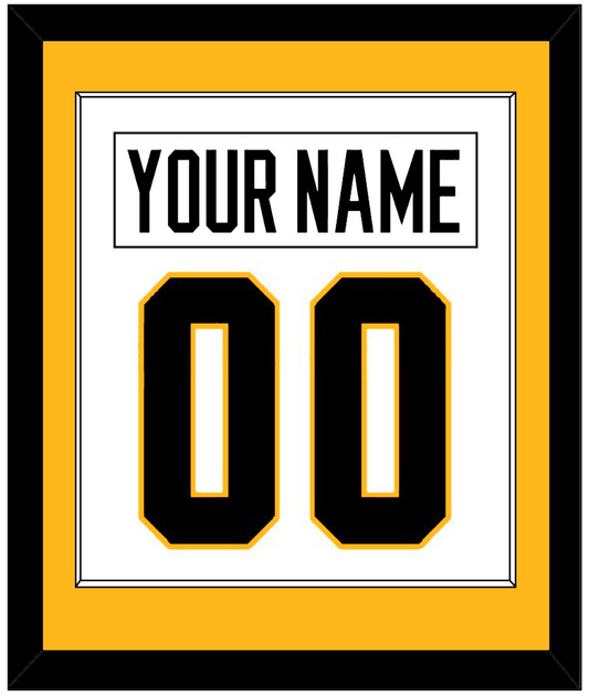 Pittsburgh Nameplate & Number (Back) Combined - Home White (1988-1992) - Essential Tier 2