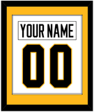 Pittsburgh Nameplate & Number (Back) Combined - Home White (1988-1992) - Single Mat 2